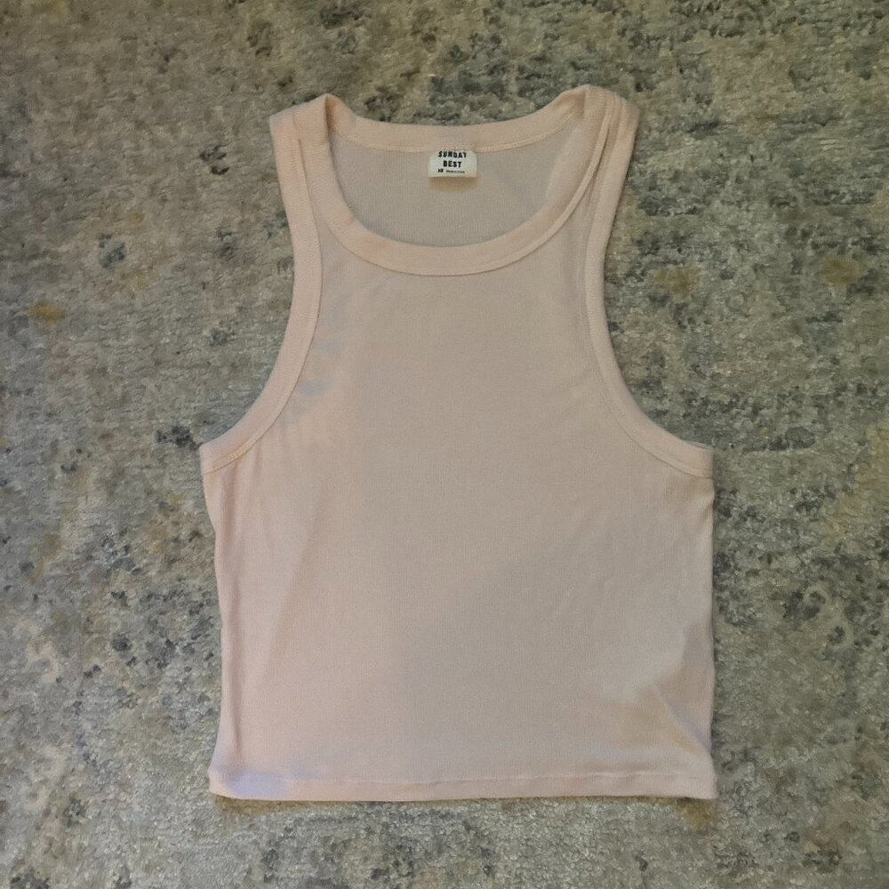 "Sunday Best" Racer Back Cropped Tank Top